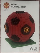 CZERWONA OZDOBNA SKŁADANA LICENCJONOWANA PIŁKA 3D Z KLOCKÓW Manchester