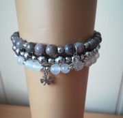 Bransoletka Zestaw Jadeit Agat Hematyt 17,5cm