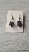 Kolczyki wiszące z kwadracikiem z hematytu kod958