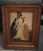 Stary obraz OLEJNY NA MIEDZI - Trzy etapy życia kobiety - SECESJA