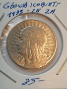 191#N SREBRNA MONETA 5 ZŁOTYCH GŁOWA KOBIETY 1933 ROK ZE ZM ORGINAŁ. 
