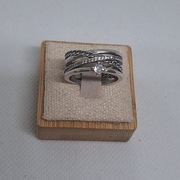 Piękny pleciony pierścionek z cyrkoniami S925 Apart By Dziubeka Yes