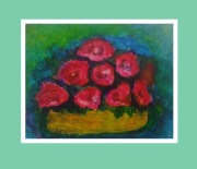 Obraz "Róże" 22 cm x 28 cm Tusz