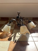 Lampa sufitowa/wisząca vintage 5-punktowa + kinkiet klosze jak kwiaty
