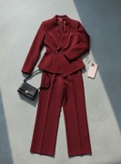 Nowy bordowy burgundowy elegancki komplet garnitur marynarka + GRATIS