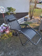 Leżak ogrodowy fotel rozkladany plażowy taras balkon