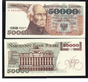 Banknot 50000 Zł. - S. STASZIC - KOPIA, 1989r. PRL