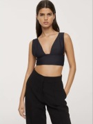 MANGO stanik braletka dekolt serek plunge seksowny wycięty biustonosz sexy