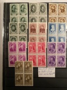 BELGIA 1941 Mi 569-578 MNH** kpl. seria w czwórkach 