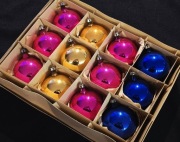 Bombki prl kolorowe mix retro bańki okrągle ozdoby choinkowe vintage 