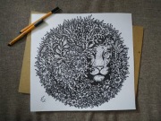  Rysunek: tygrys - cienkopis. (350x370mm) 250g/m2