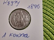 moneta srebrna Węgier z 1896r