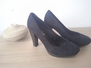 Nowe stabilne czarne buty obcasy damskie 39