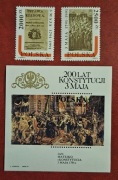 Blok 142 Fi: 3180 - 3181** zestaw foto. 200 rocznica Konstytucji 3 Maja.