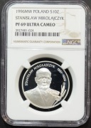 10 ZŁ 1996, STANISŁAW MIKOŁAJCZYK NGC PF69 UC #40