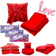 PREMIUM Prezent na Święta Zestaw KOC PODUSZKA + GRATIS - Miłość