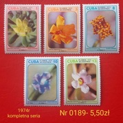 Znaczki flora:0189: kwiaty- Kuba 1974r **