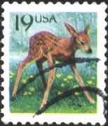 Znaczek używane Fauna Łania 1991  z  USA