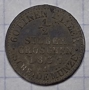 #2750 Niemcy Prusy 1/2 srebrnego grosza 1837 A srebro 