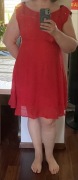 Bravissimo 18RC czerwona makowa letnia z wiskozy sukienka w paski Pin up 44
