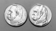 Polska 2 razy 5 zł Piłsudski 1936 i 1938 r. - srebro 