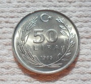 Turcja Republika Mustafa Kemal Atatürk TRL 50 lir lirasi 1985 KM# 966 Stan!