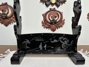 Japoński stojak na trzy miecze katana wakizashi z epoki Edo/Menji