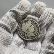 USA 1/2 dolara 1909 Barber srebro Ag 900 