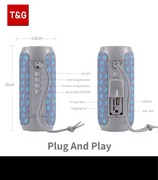 Głośnik przenośny Bluetooth T&G TG117 pomarańcz-niebieski TWS Wodoodporny