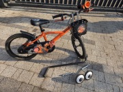 Rower dziecięcy Btwin 500 Robot 16" | Zestaw: Kółka, Drążek, Koszyk