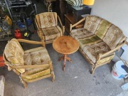 Zestaw mebli vintage lata 50, meble tapicerowane, 2 antyczne fotele + Sofa