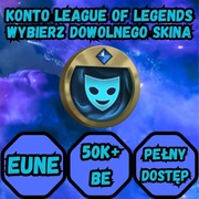 Konto z dowolnym skinem League of Legends Fresh EUNE 50K+BE 30lvl Konto lol
