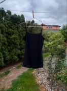 Top bluzka na naramkach czarna 100% wełna merino Quecha Decathlon 38/M