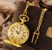 Zegarek kieszonkowy na łańcuszku metalowy