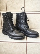 Inuovo trapery botki skórzane skóra ćwieki punk goth Gothic glany 37