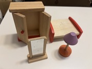 Drewniane mebelki mały rozmiar do domku dla lalek zestaw