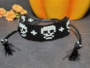 Bransoletka z motywem czaszki styl  rokowy punk gotycki halloween