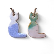 Zestaw zawieszek ceramicznych koty 