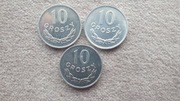 Zestaw 3 szt monet 10 groszy z 1977