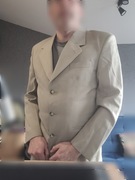 Stylowy męski garnitur "InterModa” "Three Oaks” beżowo-kremowym