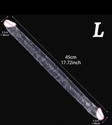 Dildo w kształcie litery U z podwójną główką, przezroczyste wibrator, miękk