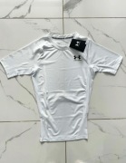 Koszulka Under Armour Fitted compression shirt HeatGear biała kompresyjna