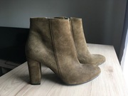 Buty Damskie Botki Zamszowe