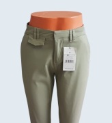 Damskie oliwkowe bawełniane spodnie rybaczki 3/4 Greenpoint 38/M 