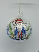 Lampion bombka Zimowy Skrzat – szklany świecznik ręcznie malowany 