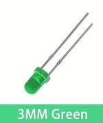 Dioda LED zielona, średnica 3mm, 20 sztuk