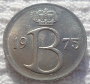 Belgia Król Baldwin I Koburg 25 centymów centimes 1975 KM# 153 Belgique