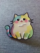 Pin przypinka broszka odznaka szpilka kot kotek kolorowy 