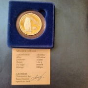 NADDNIESTRZE 10 RUBLI Ag 2008 PUCHACZ BUBO BUBO  BU