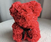 Miś z róż czerwony 20cm